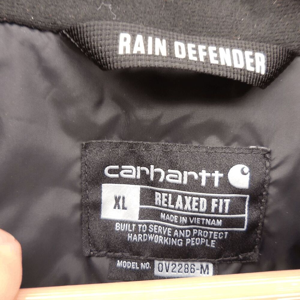 Carhartt Vest Mens XL Black Rain Defender Relaxed Fit Insulated Workwear - Picture 6 of 6